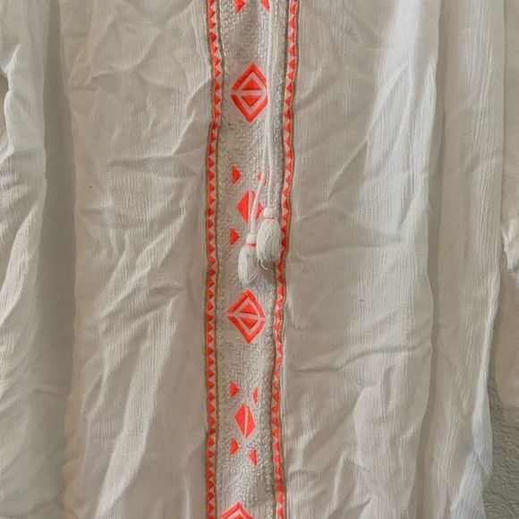 Lorimer NYC Neon Embroidered Boho Blouse (S) - Picture 2 of 4